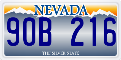 NV license plate 90B216