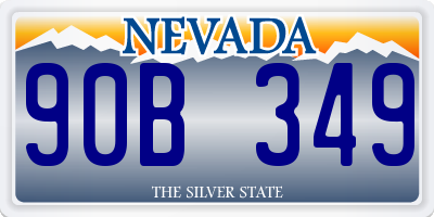 NV license plate 90B349