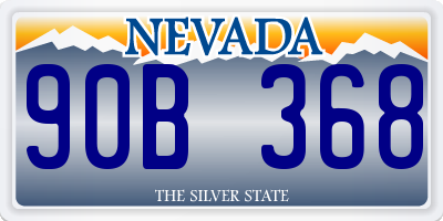 NV license plate 90B368