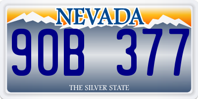NV license plate 90B377