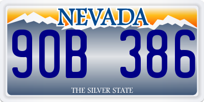 NV license plate 90B386