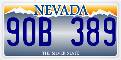 NV license plate 90B389