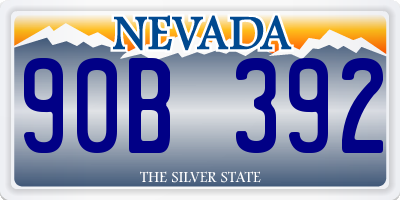 NV license plate 90B392
