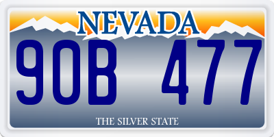 NV license plate 90B477