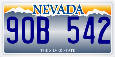 NV license plate 90B542