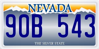 NV license plate 90B543