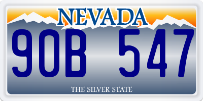 NV license plate 90B547