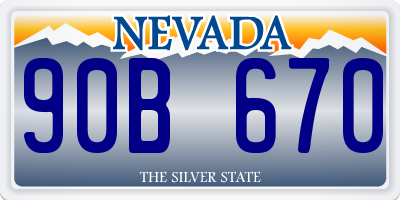 NV license plate 90B670