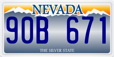NV license plate 90B671
