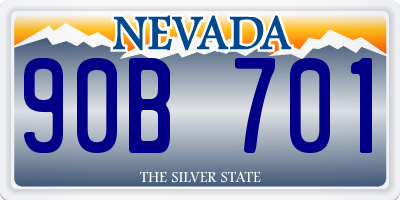 NV license plate 90B701