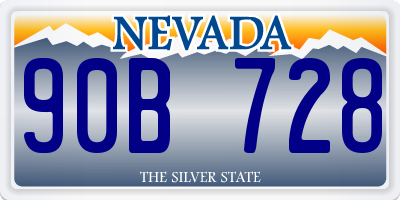 NV license plate 90B728