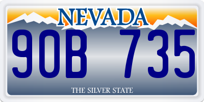 NV license plate 90B735