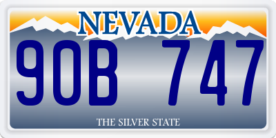 NV license plate 90B747