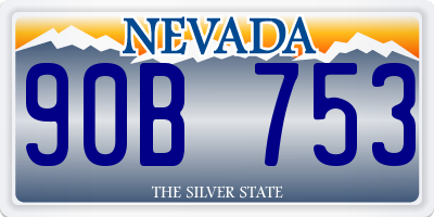 NV license plate 90B753