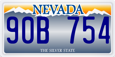 NV license plate 90B754