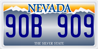 NV license plate 90B909