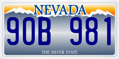 NV license plate 90B981