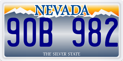 NV license plate 90B982