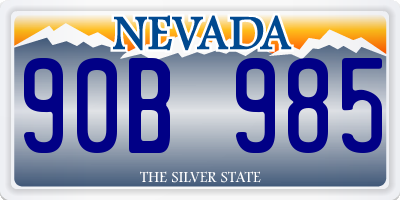 NV license plate 90B985