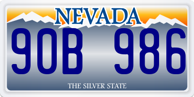 NV license plate 90B986