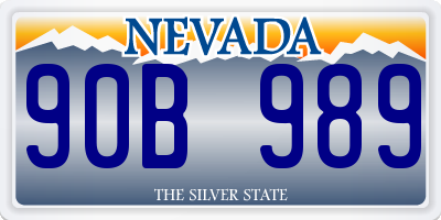 NV license plate 90B989