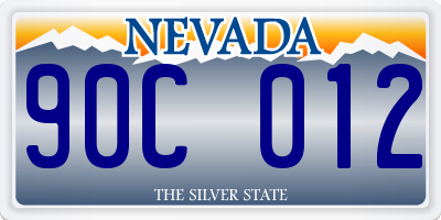 NV license plate 90C012