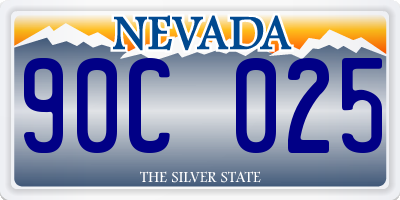 NV license plate 90C025