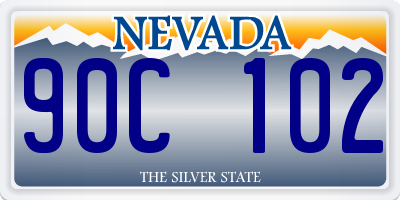 NV license plate 90C102