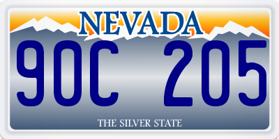 NV license plate 90C205