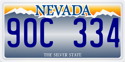 NV license plate 90C334