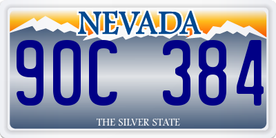 NV license plate 90C384