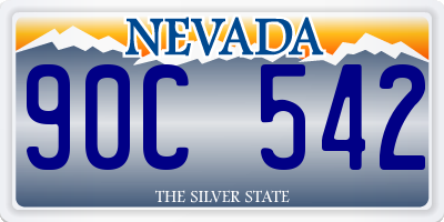 NV license plate 90C542