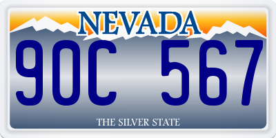 NV license plate 90C567