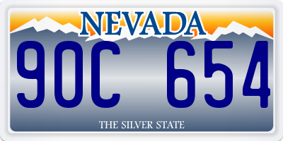 NV license plate 90C654