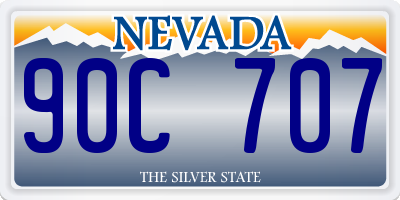 NV license plate 90C707