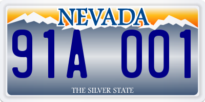 NV license plate 91A001