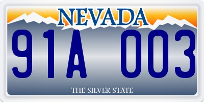 NV license plate 91A003