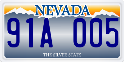 NV license plate 91A005