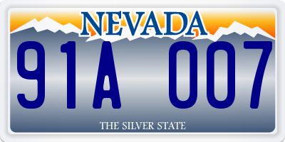 NV license plate 91A007