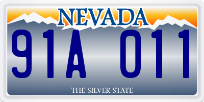 NV license plate 91A011