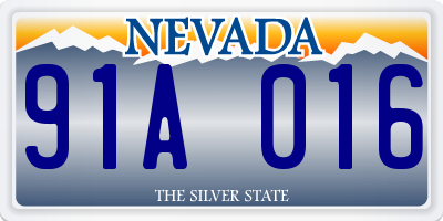 NV license plate 91A016