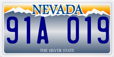 NV license plate 91A019