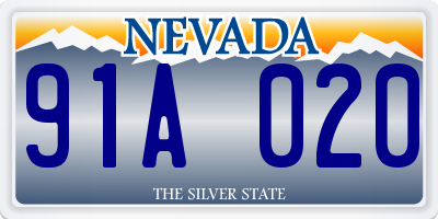 NV license plate 91A020