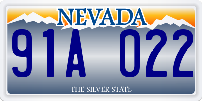 NV license plate 91A022