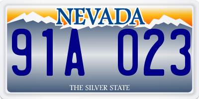 NV license plate 91A023