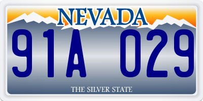 NV license plate 91A029