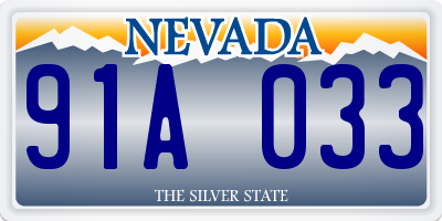 NV license plate 91A033