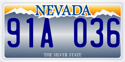 NV license plate 91A036