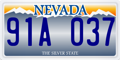 NV license plate 91A037