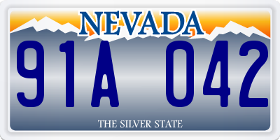 NV license plate 91A042